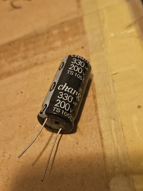 330uf  200 volt / ELECTROLYTIC CAPACITOR  / 2 PIECES (qzty)
