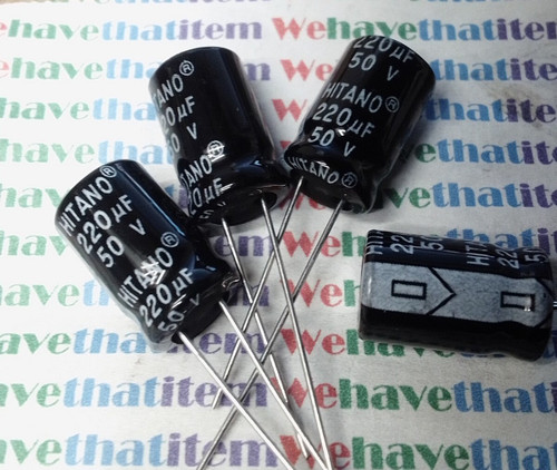 220MFD 50v / ELECTROLYTIC CAPACITOR / 5 PIECES (qzty)