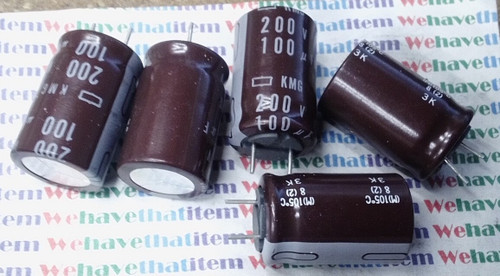 100uf 200v / ELECTROLYTIC CAPACITOR / 5 PIECES (qzty)