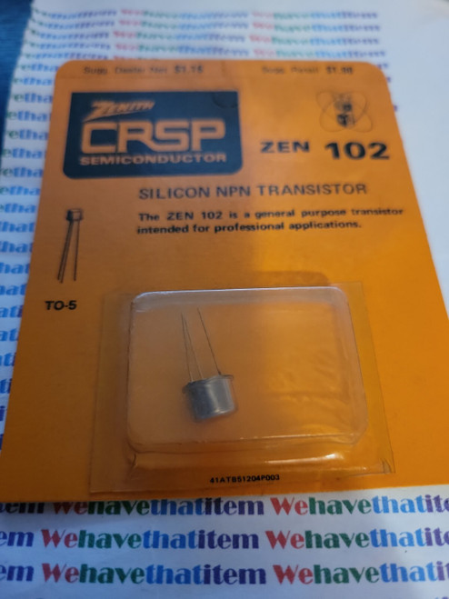 ZEN102 / SILICON / NPN / TRANSISTOR  / ZENITH / TO-5 / 1 PIECES (qzty)