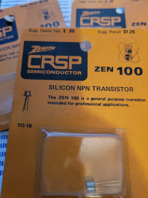 ZEN100 / SILICON / NPN / TRANSISTOR  / ZENITH / TO-18 / 3 PIECES (qzty)