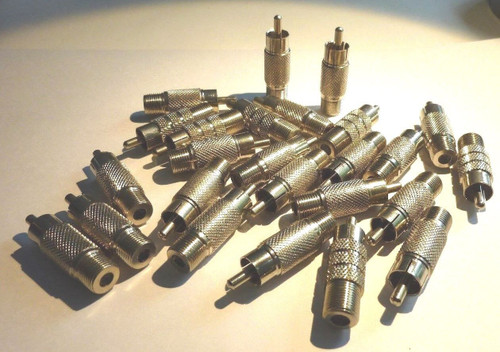 RCA MALE PLUG TO FEMALE CONNECTOR / 25 PIECES (qzty)