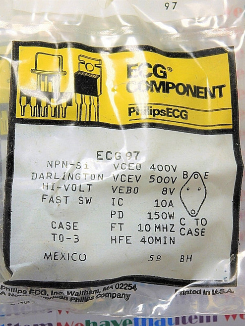 ECG97 / COMPARABLE TO NTE97 / DARLINGTON TRANSISTOR / TO3 / 3 PIECES (qzty)