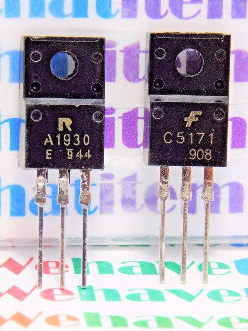 2SA1930 & 2SC5171 / TRANSISTOR / TO220FI /1 PAIR = 1 PIECE EACH TRANSISTOR(qzty)