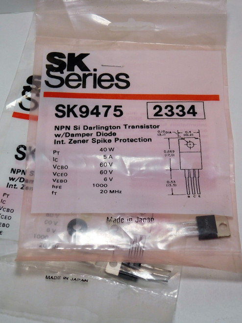SK9475 / COMPARABLE TO ECG2334, NTE2334 / TRANSISTOR / TO220 / 2 PIECES (qzty)