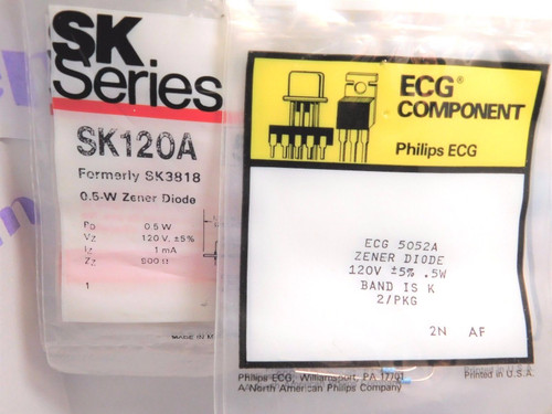 ECG5052A & SK102A /COMPARABLE TO NTE5052A,SK3818/ ZENER DIODE / 10 PIECES (qzty)