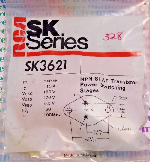 SK3621 / TRANSISTOR / COMPARABLE TO ECG328, NTE328 / TO3 / 1 PIECE  (qzty)
