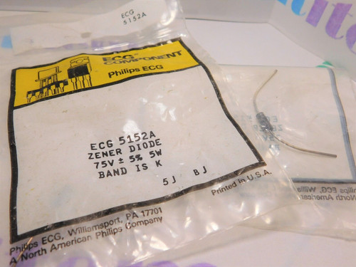 ECG5142A / COMPARABLE TO NTE142A / ZENER DIODE 75V 5W / 2 PIECES (qzty)