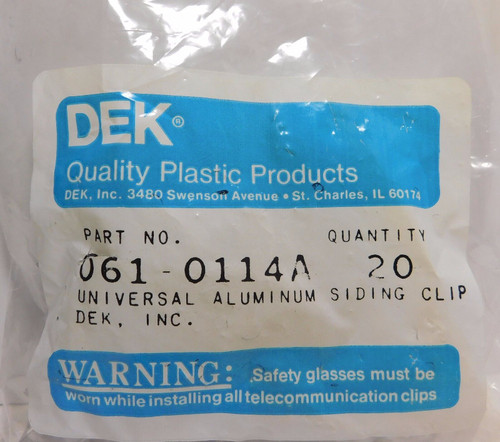 UNIVERSAL ALUMINUM SIDING CLIPS  / 061-0114A / 1 BAG = 20 PIECES PER BAG (qzty)