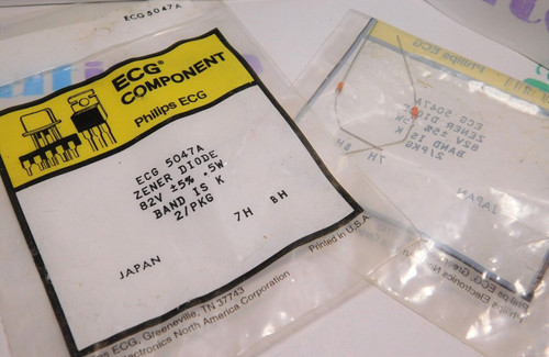 ECG5047A / COMPARABLE TO NTE5047A / ZENER DIODE 82v .5w / 4 PIECES (qzty)