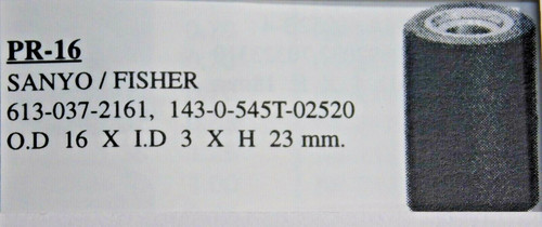 SANYO/FISHER / 613-037-21, 143-545T-02520  / PINCH ROLLER / PR16/1 PIECE (qzty)
