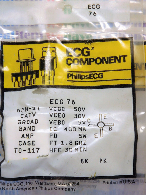 ECG76 / COMPARABLE TO NTE76 / TRANSISTOR / TO117 / 2 PIECES (qzty)