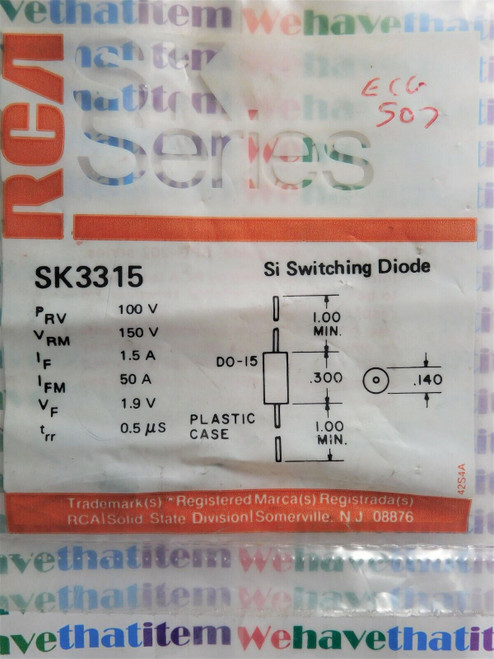 SK3315 / CROSSES TO ECG507, NTE507 / DIODE / 6 PIECES  (qzty)