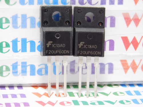 FFPF20UP60DN / F20UP60DN / ULTRA FAST RECTIFIER / TO220 / 2 PIECES (qzty)