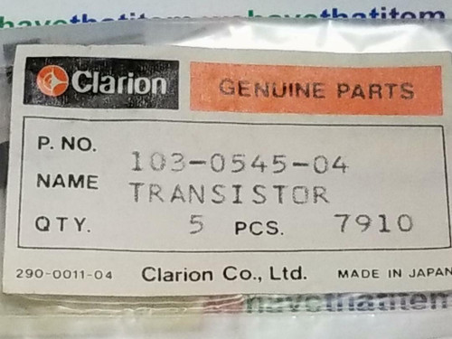 2SD545 / D545 / TRANSISTOR / CLARION 103-0545-04 / TO92 / 5 PIECES (qzty)