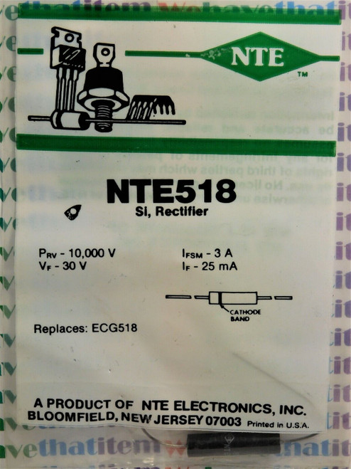 NTE518 / CROSSES TO ECG518 / SILICON RECTIFIER / 2 PIECES  (qzty)