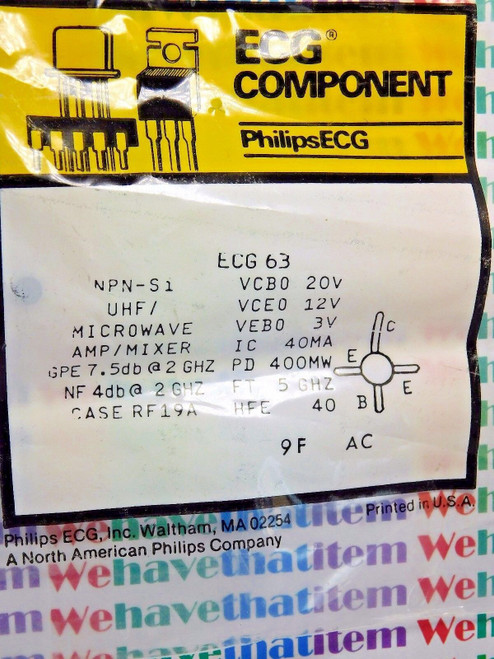 ECG63 / COMPARABLE TO NTE63 / IC / 1 PIECE (qzty)