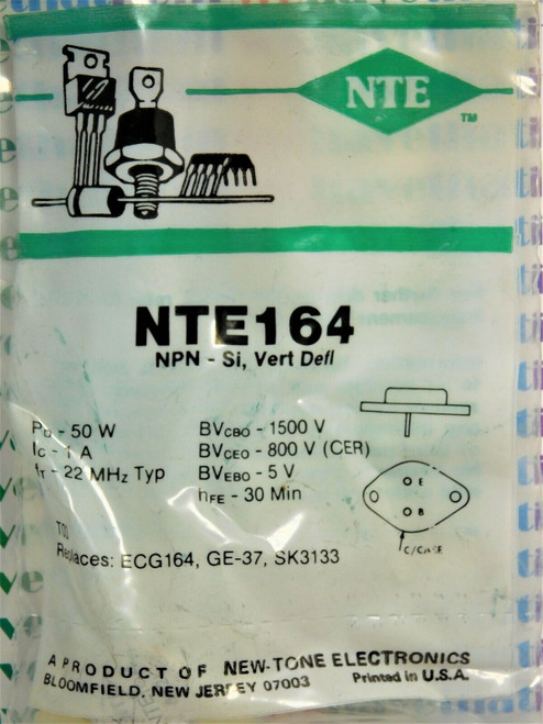 NTE164 / CROSSES TO ECG164 / TRANSISTOR / TO3 / 2 PIECES (QZTY)