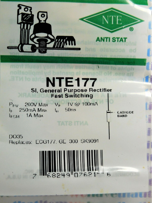 NTE177 / CROSSES TO ECG177,SK9091,GE300 / DIODE / 2 PIECES (qzty)
