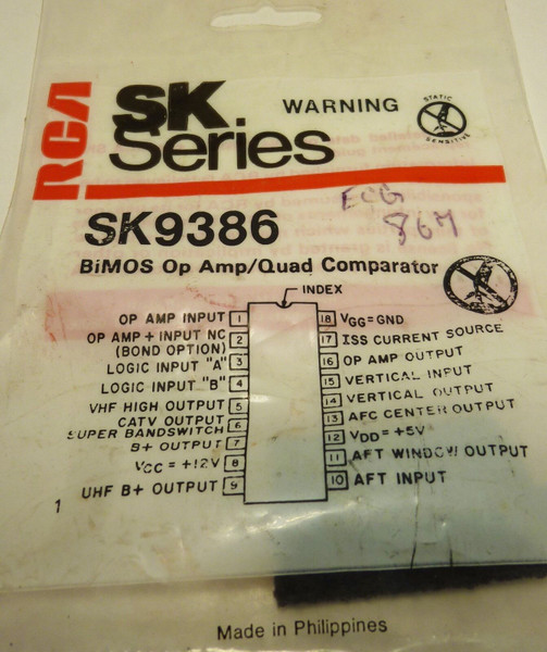 SK9386 / COMPARABLE TO ECG867, NTE867 / BIMOS OP AMP / 1 PIECE (qzty)