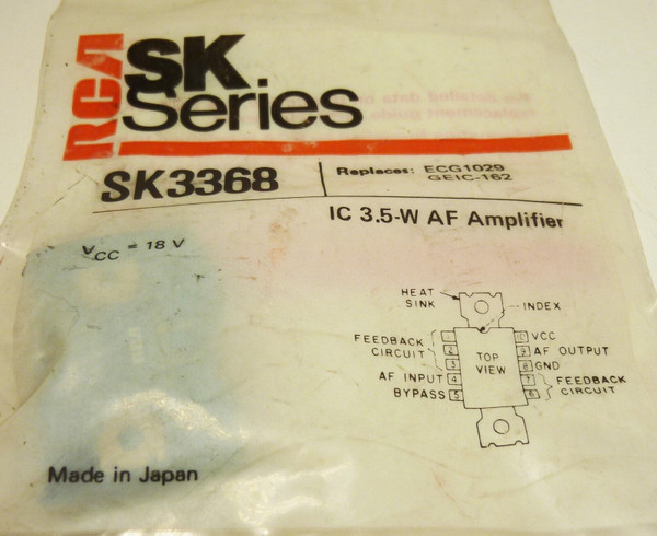 SK3368 / COMPARABLE TO ECG1029, NTE1029 / IC OUTPUT / 1 PIECE (qzty)