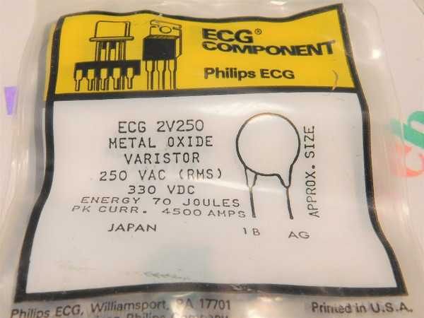 ECG2V250 / COMPARABLE TO NTE2V250 / VARISTOR / 5 PIECES (qzty)
