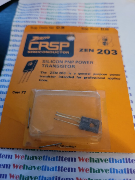 ZEN203 / SILICON / NPN / TRANSISTOR  / ZENITH / TO-77 / 1 PIECES (qzty)