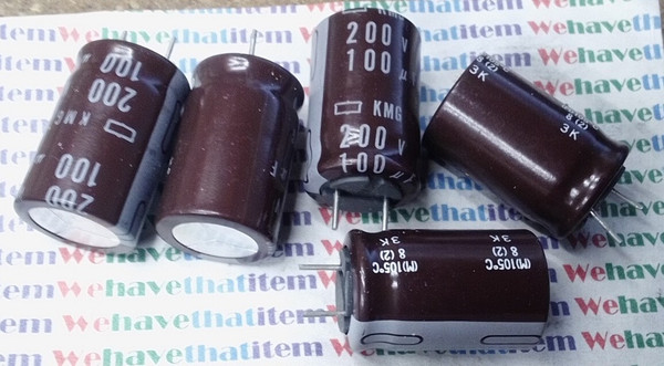 100uf 200v / ELECTROLYTIC CAPACITOR / 5 PIECES (qzty)