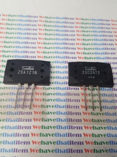 2SA1216 + 2SC2922 / TRANSISTOR with Insulators / 1 PAIR   (qzty)