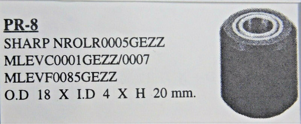 SHARP / NROLR0005GEZZ (MORE NUMBERS BELOW)/ PINCH ROLLER / PR8 / 1 PIECE (qzty)