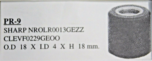 SHARP / NROLR0013GEZZ, CLEVF0229GEOO/ PINCH ROLLER / PR9 / 1 PIECE (qzty)