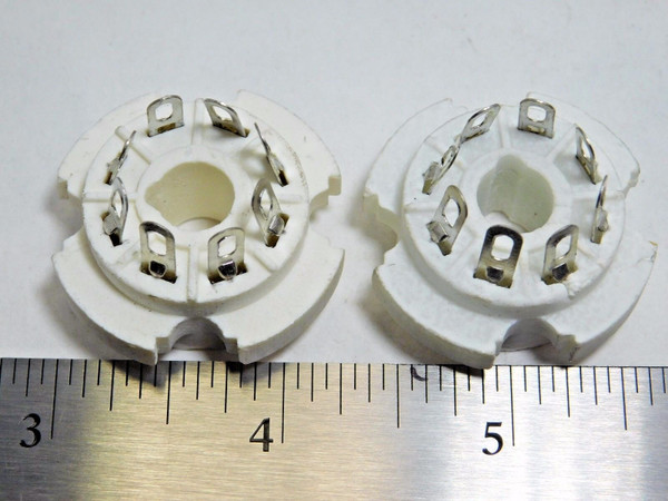 8 PIN TUBE SOCKETS / CERAMIC / 2 PIECES / (qzty)