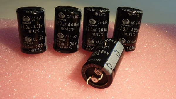 120uf 400v /  ELECTROLYTIC CAPACITOR / 5 PIECES (qzty)