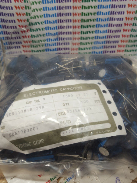 1500uf 25 volt / ELECTROLYTIC CAPACITOR / 105 degree / 100 PIECES (qzty)