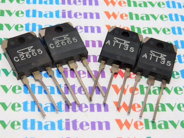 2SA1135 & 2SC2665 / TRANSISTOR / TO3PN / 2 PIECES OF EACH = 4 PIECES TOTAL(qzty)