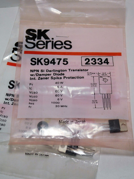 SK9475 / COMPARABLE TO ECG2334, NTE2334 / TRANSISTOR / TO220 / 2 PIECES (qzty)