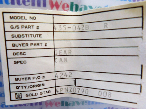 GOLDSTAR / 435-042A/B / CAM GEAR / IW179 / 1 PIECE (qzty)