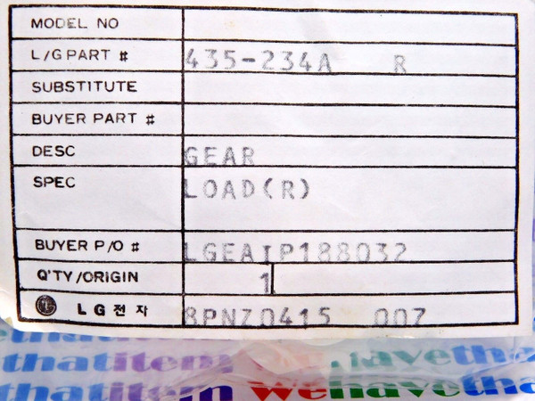 GOLDSTAR / 435-234A  / LOAD GEAR / IW176 / 1 PIECE (qzty)