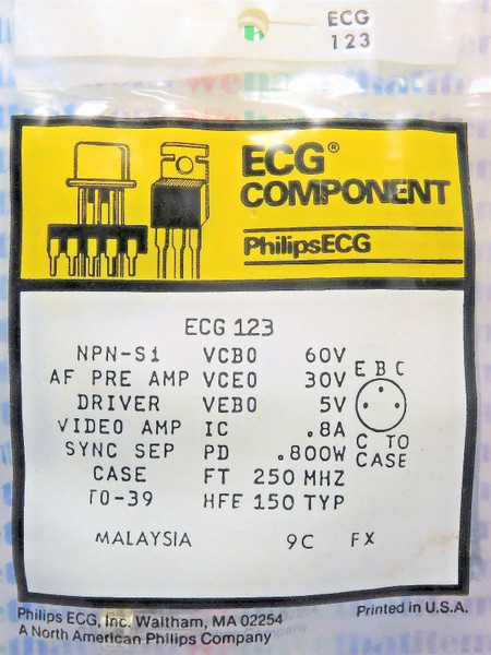 ECG123 / COMPARABLE TO NTE123 / PRE AMP / TO39 / 2 PIECES(qzty)