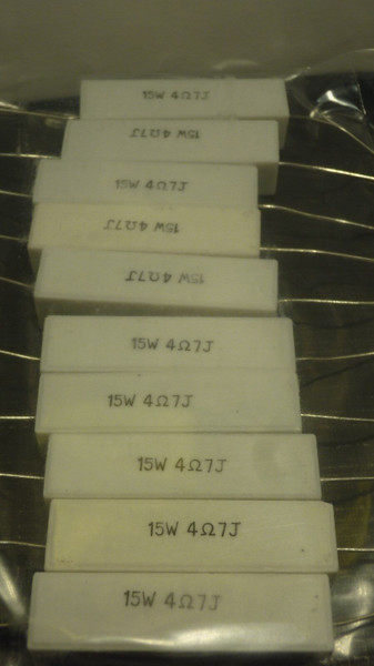 4.7ohm 15w CEMENT RESISTOR WITH AXIAL LEADS / 10 PIECES /  (qzty)