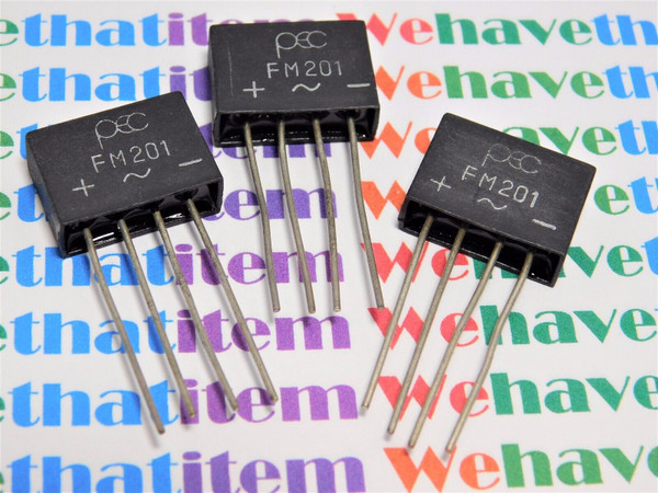 FM201 / BRIDGE RECTIFIER / 4 LEADS / 3 PIECES (QZTY)