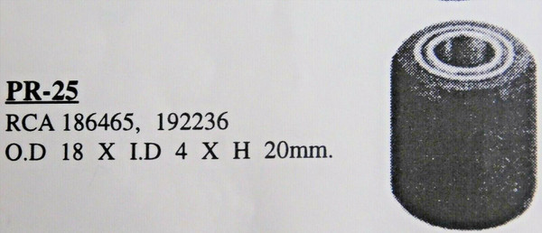 RCA / 186465, 192236 / PINCH ROLLER / PR25 / 1 PIECE(qzty)