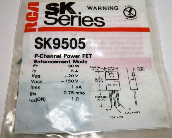 SK9505 / P CHANNEL FET / 2 PIECES /  (qzty)