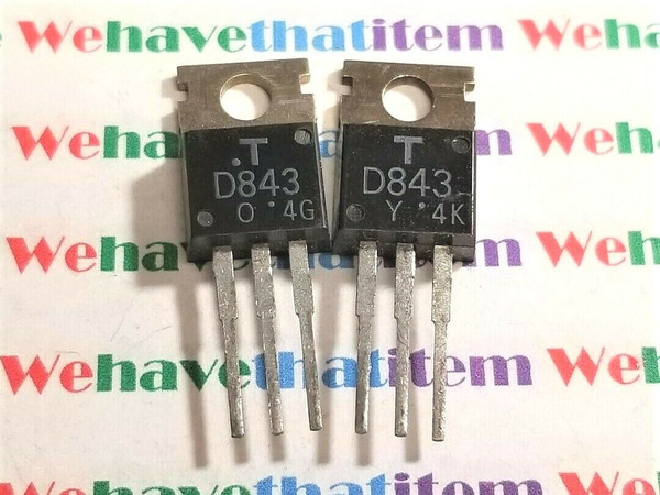 2SD843 / D843 / TRANSISTOR / TO220 / 2 PIECES  (qzty)