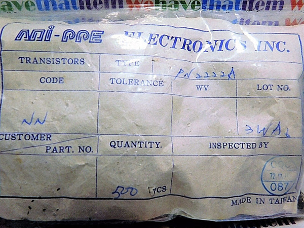 PN2222A / TRANSISTOR / TO92  / 500 PIECES (qzty)