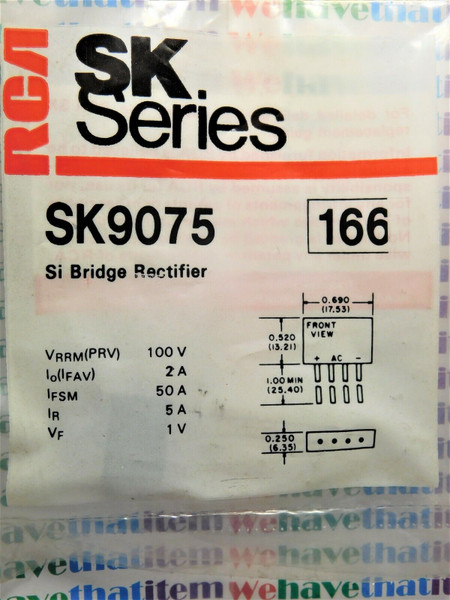 SK9075 / CROSSES TO ECG166, NTE166, GE166 / BRIDGE RECTIFIER / 4 PIECES (qzty)