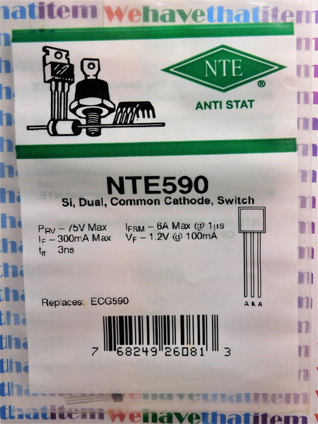 NTE590 / CROSSES TO ECG590 / DUAL SILICON DIODE / 2 PIECES (qzty)