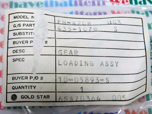 435-107B / GOLDSTAR GEAR LOADING ASSEMBLY / IW148 / 1 PIECE (qzty)