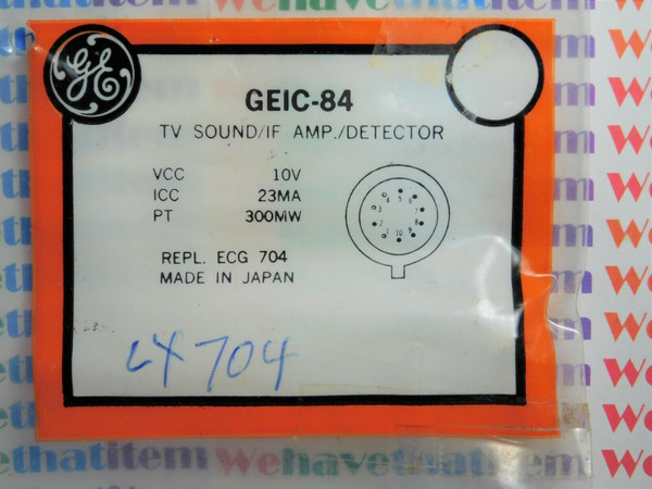 GEIC84 / CROSSES TO ECG704,  NTE704 / IC / 10 LEAD METAL CAN / 2 PIECES  (qzty)