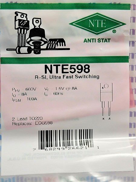 NTE598 / CROSSES TO ECG598 / ULTRA FAST SWITCHING DIODE / 2 PIECES  (qzty)
